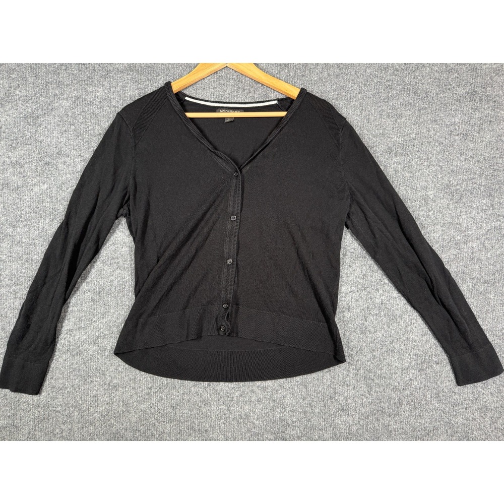 Banana Republic Cardigan Sweater Womens Large Black Knitted Button Front Winter